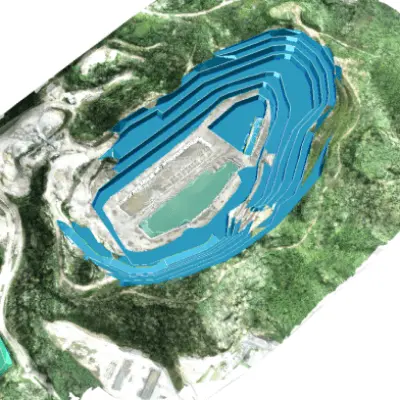 Mapeamento de um local de lavra