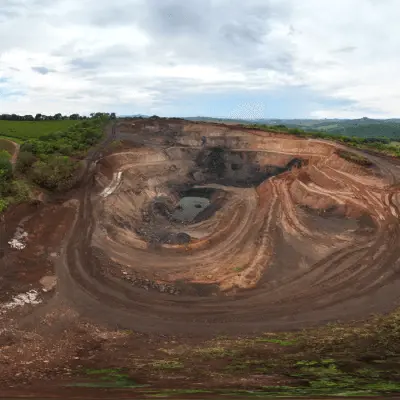 Imagem de um local de lavra obtida com o drone